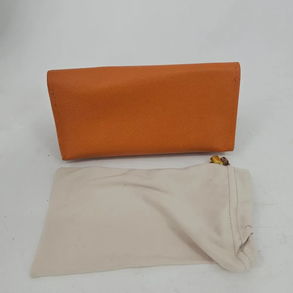 Tory Burch Orange Sunglasses Leather Case Magnetic Closure with cloth liner